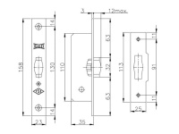Фото дверной защёлки модель 155/B 35MM от KALE KILIT