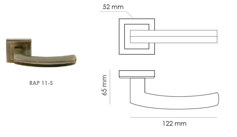 Фото дверной ручки модель RAP 11-S от RUCETTI